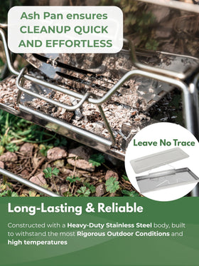 Camping Moon MT-3 stainless steel construction resists rust and high heat.