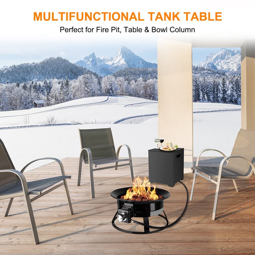 CAMPLUX easy-assembly tank cover table ready for outdoor use.