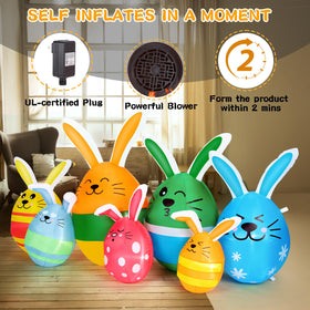 CAMULAND outdoor Easter eggs bunny display lights up evenings for festive charm.