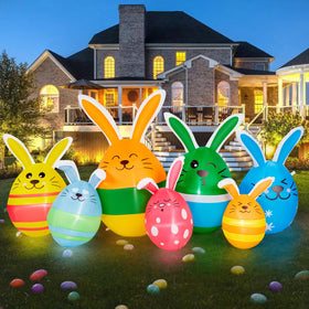 CAMULAND six-feet-tall-easter-inflatable offers prominent yard presence.