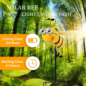 Canabear 36-inch metal bee stake for garden and yard display.