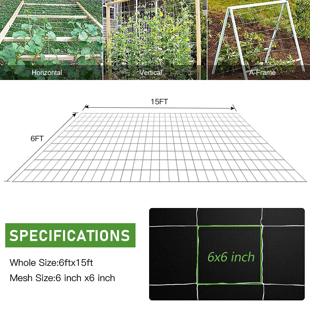 Weaving CANAGROW trellis netting around poles creates a strong support structure for tomatoes and beans.