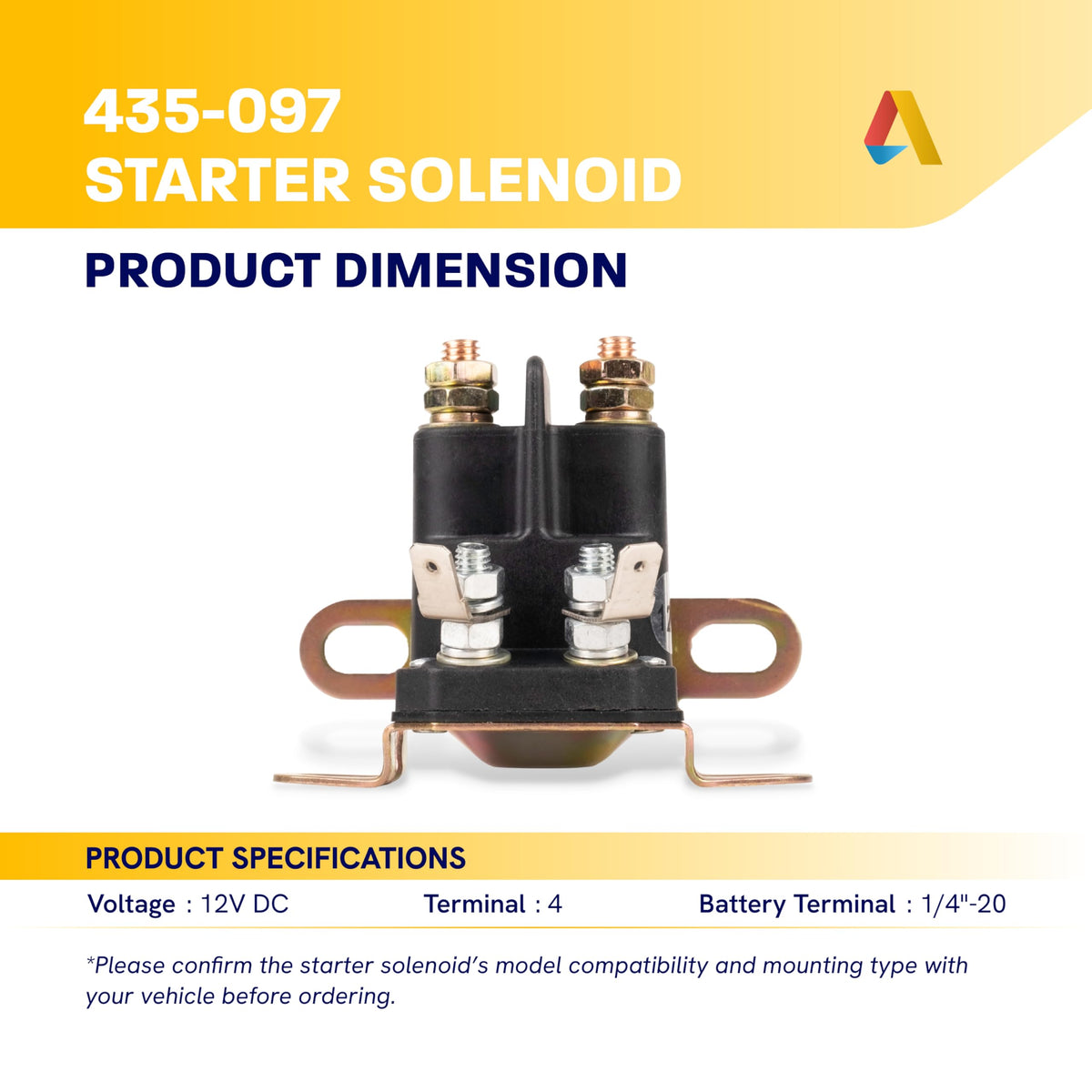 Canamax 435-435 starter solenoid side view highlighting rugged construction for outdoor use