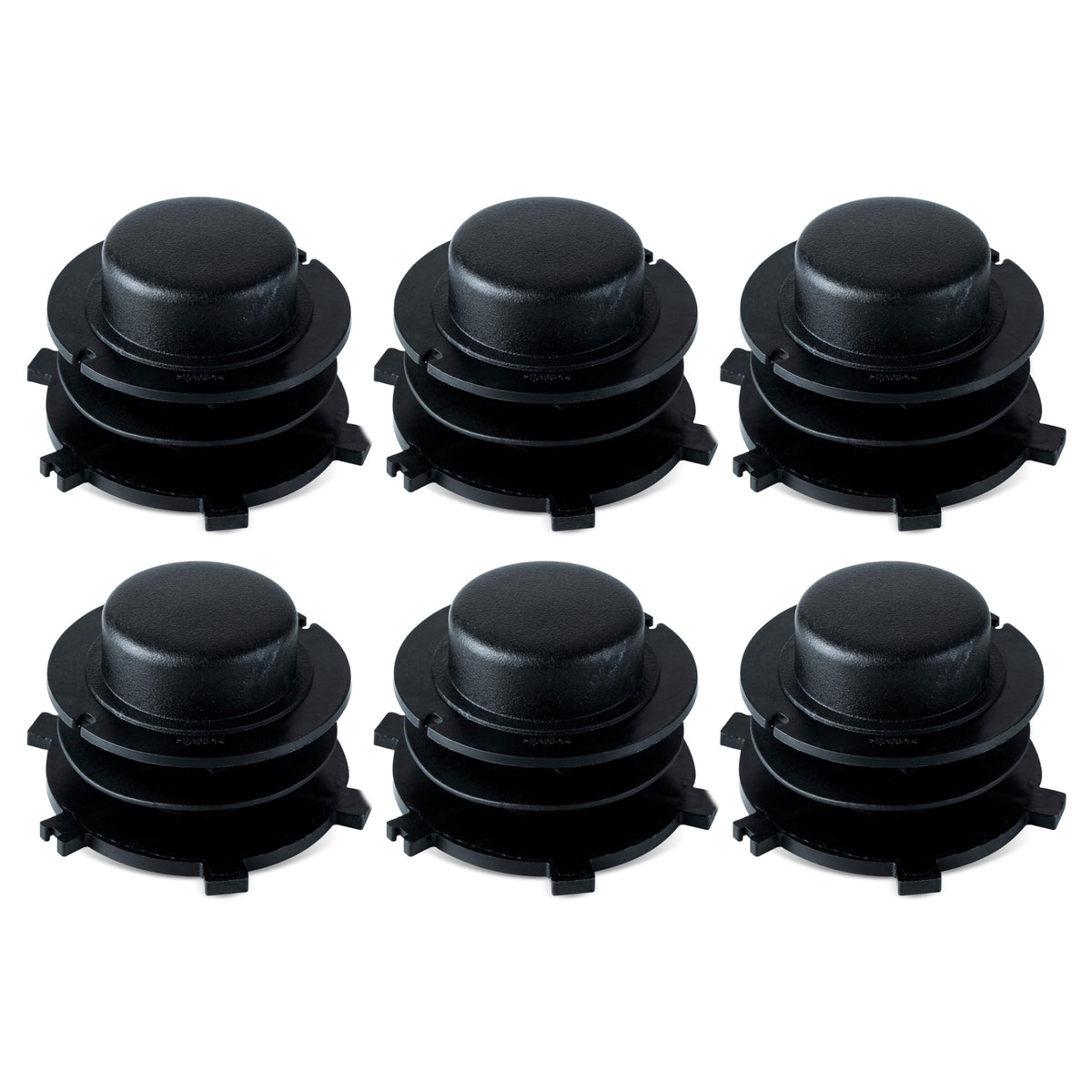 Canamax 6-pack trimmer head spools for Autocut 25-2, ensuring smooth line feeding.