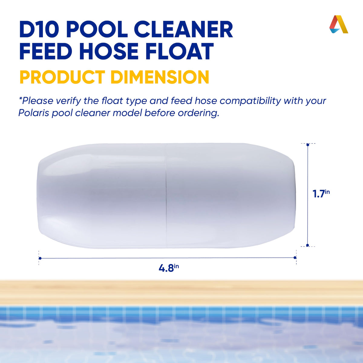 Closeup of Canamax D10 hose float showing sturdy construction for durability