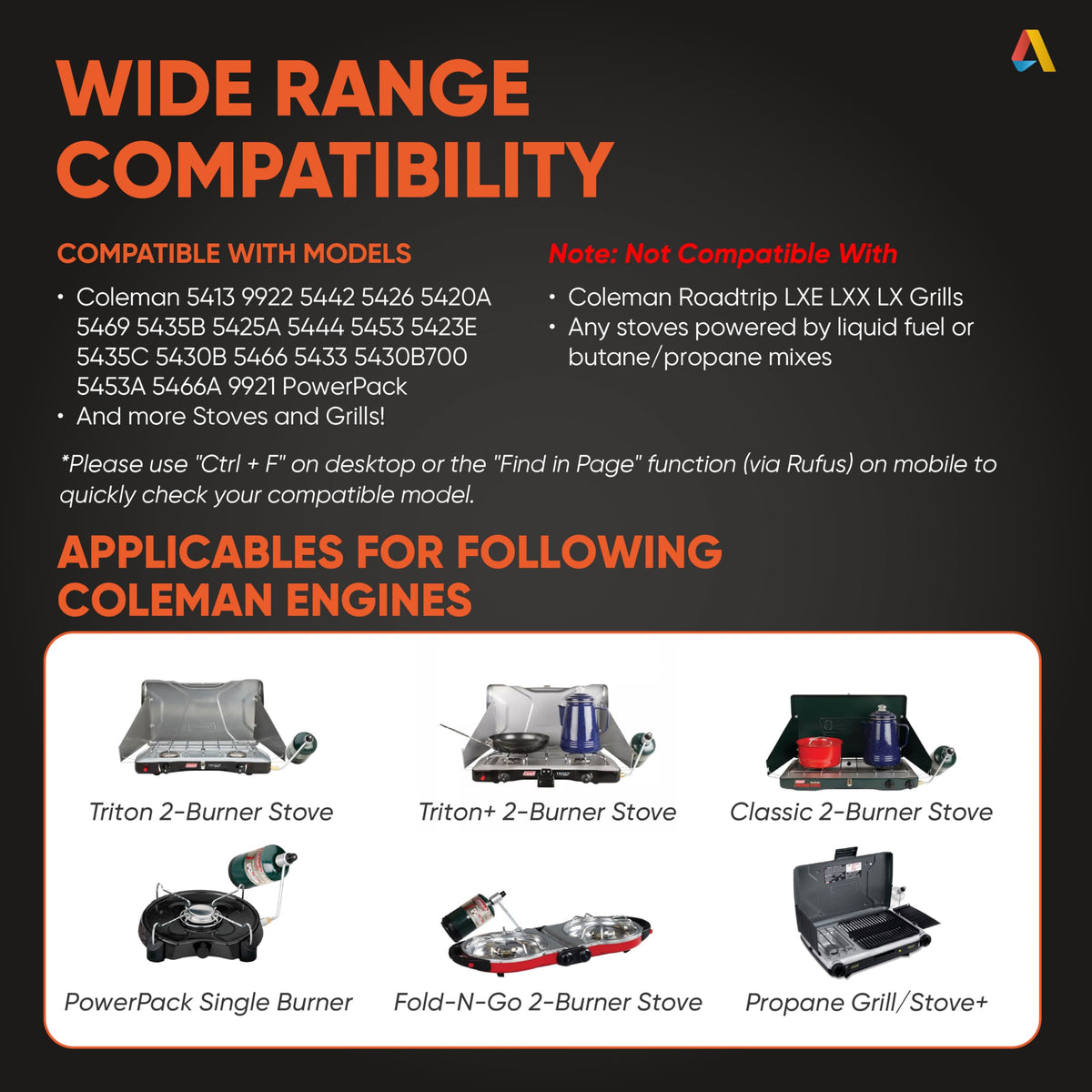 InstaStart-compatible regulator supports fast, even heating on portable stoves.