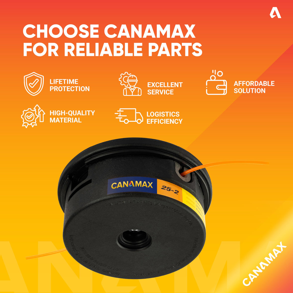 Canamax replacement parts image reinforces quality and risk-free purchase.