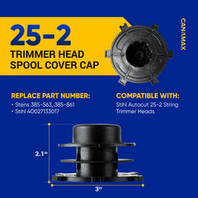 Canamax spool cap cover in ABS, boosting durability and crack resistance.