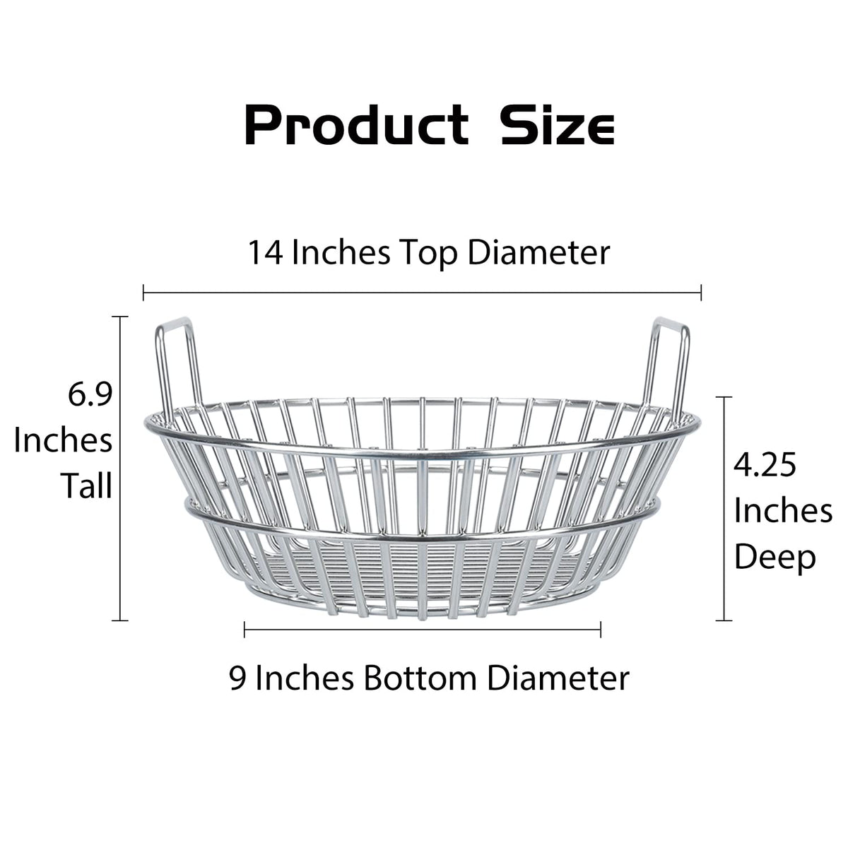 Round design boosts airflow around charcoal in Candana basket