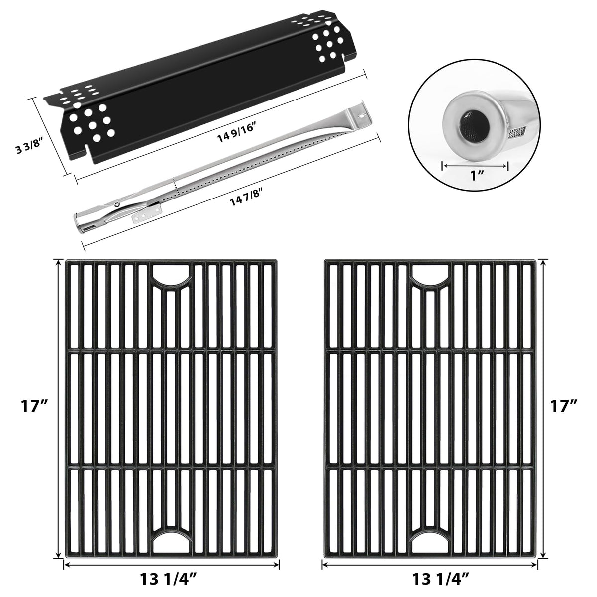 CANDANA Nexgrill burner tube stainless steel delivers reliable flame distribution.