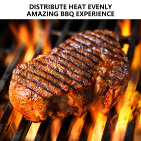 CANDANA Nexgrill heat plate porcelain steel promotes even heat and easy cleaning.