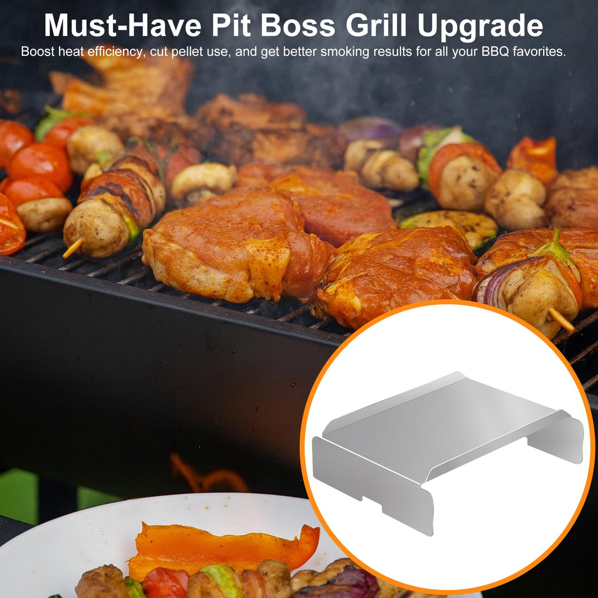 CANDANA stainless steel heat tamer closeup demonstrates durability for long grilling sessions