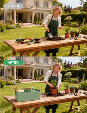 Candco outdoor indoor multipurpose caddy keeps crafting, picnics, or bath products neatly organized.