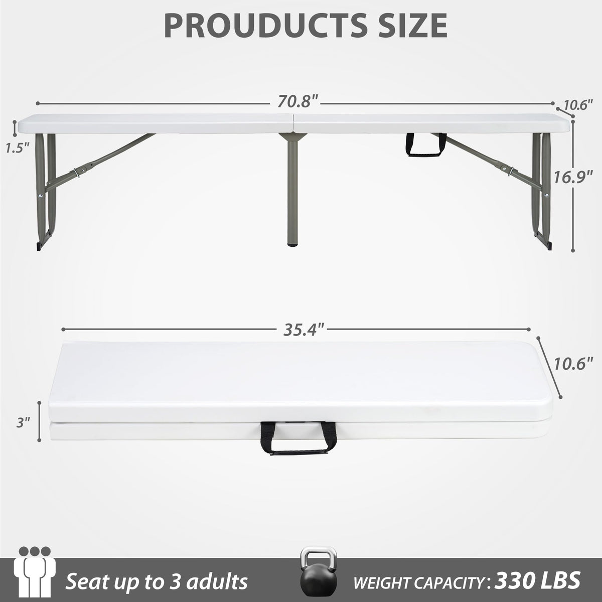 Candockway waterproof bench suitable for garden, patio, or picnic.
