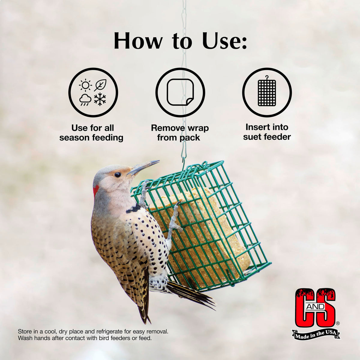 C&S Berry Suet Treat backyard buffet attracts diverse songbirds.