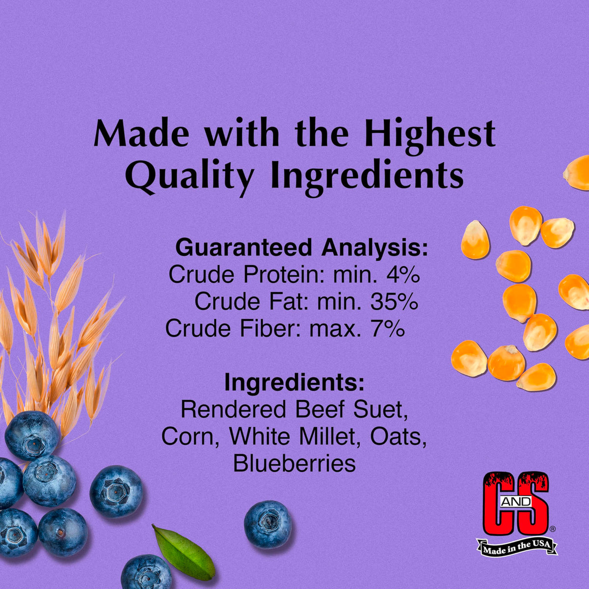 C&S Berry Suet Treat attracts fruit-loving birds with berry flavors.
