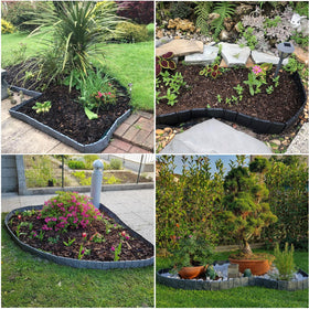 Candyhouse border creates neat flower beds and clean lawn edges.