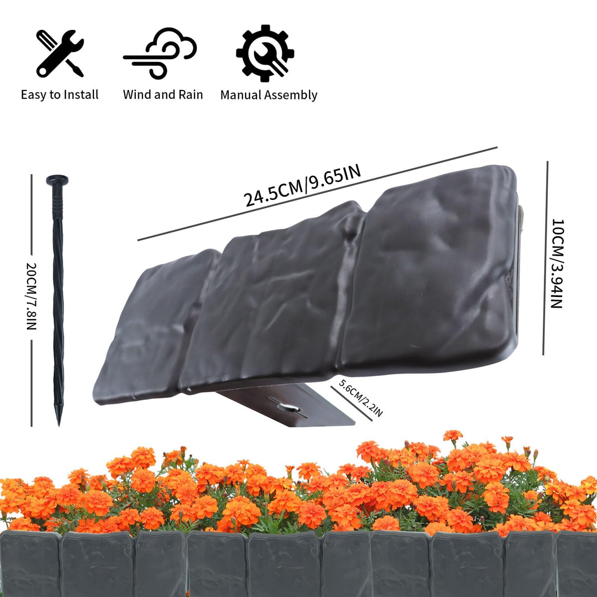 Candyhouse plastic garden edging is flexible and durable for garden borders.