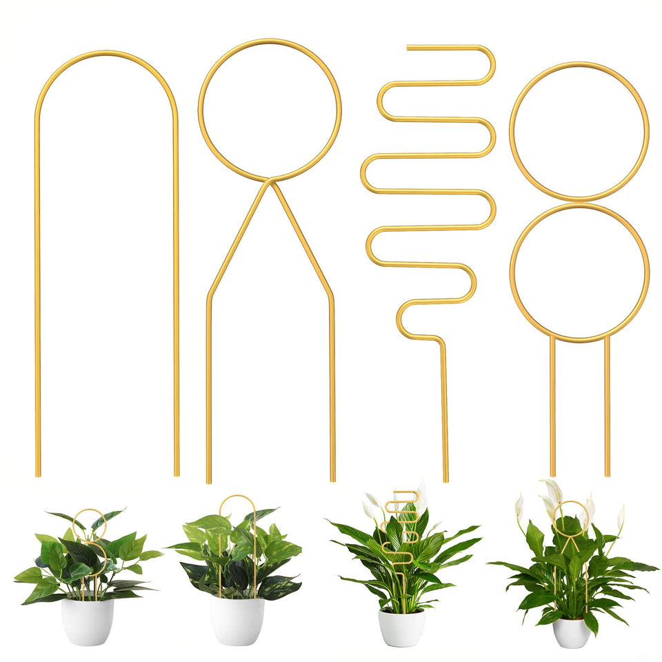 CANIPHA gold trellis set for indoor use supports climbing plants and enhances display.