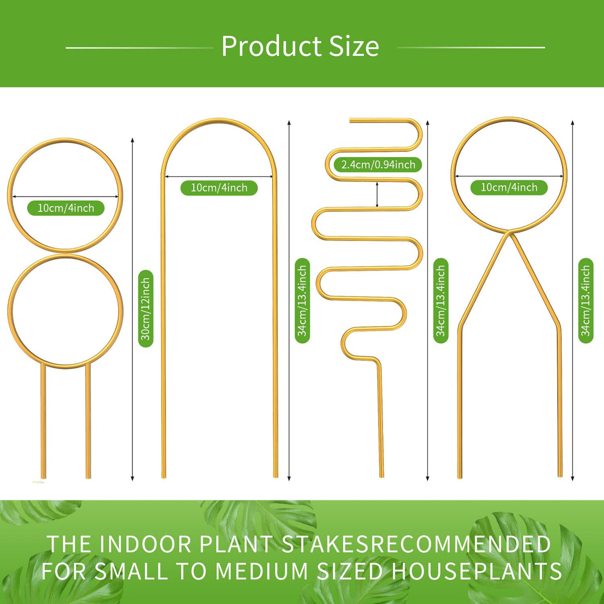 CANIPHA metal plant trellis with golden coating adds decorative, rust-resistant support.