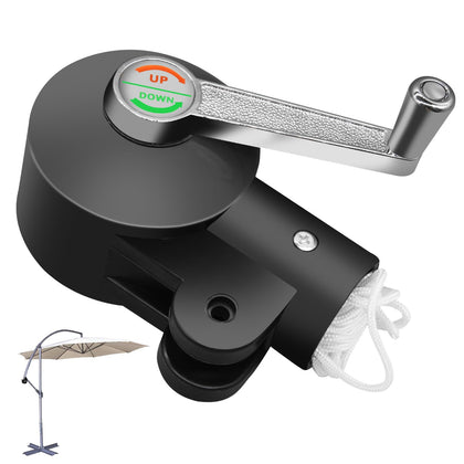 CANIPHA patio umbrella rocker handle demonstrates secure adjustment for windy days.