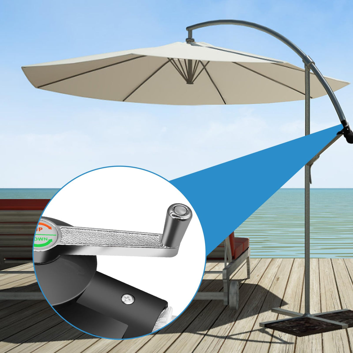CANIPHA patio umbrella stand provides wind-resistant support for terraces and gardens.