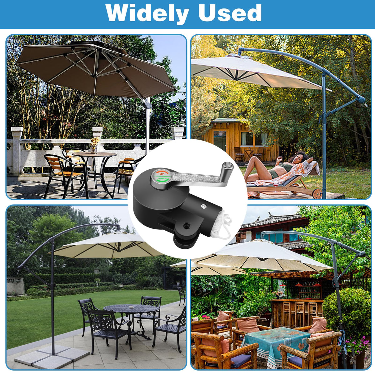 CANIPHA replacement rocker integrates with various umbrellas for versatile outdoor setups.