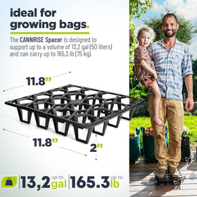 Cannrise Plant Riser drainage tray keeps wet messes away from floors and surfaces