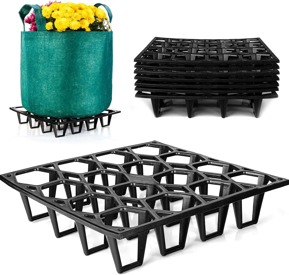 Cannrise Plant Riser modular assembly for flexible planter sizing.
