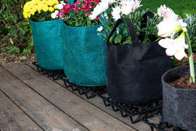 Cannrise Plant Riser helps reduce mud and pest buildup on decks and patios