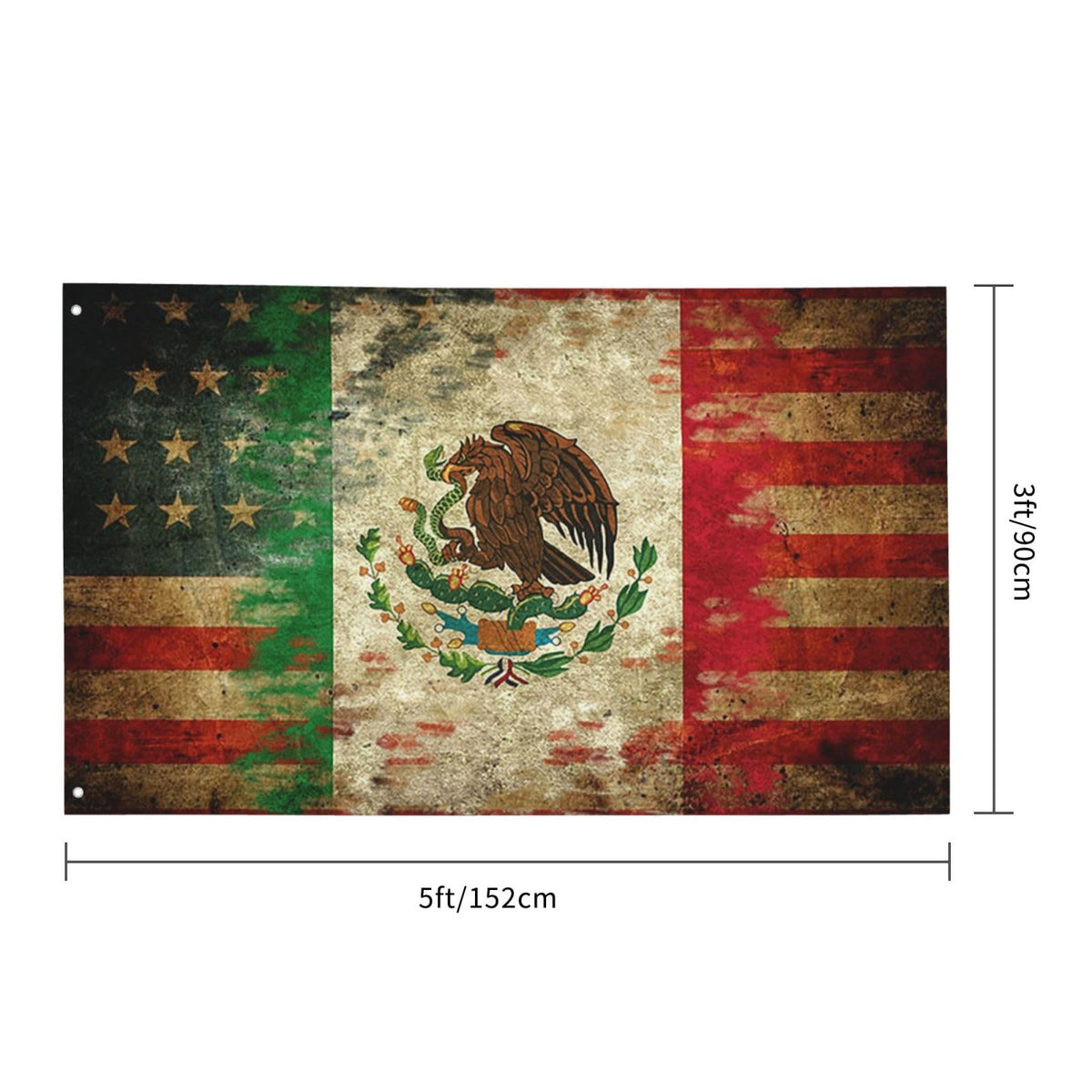 Canower flag double-sided print visible from both sides