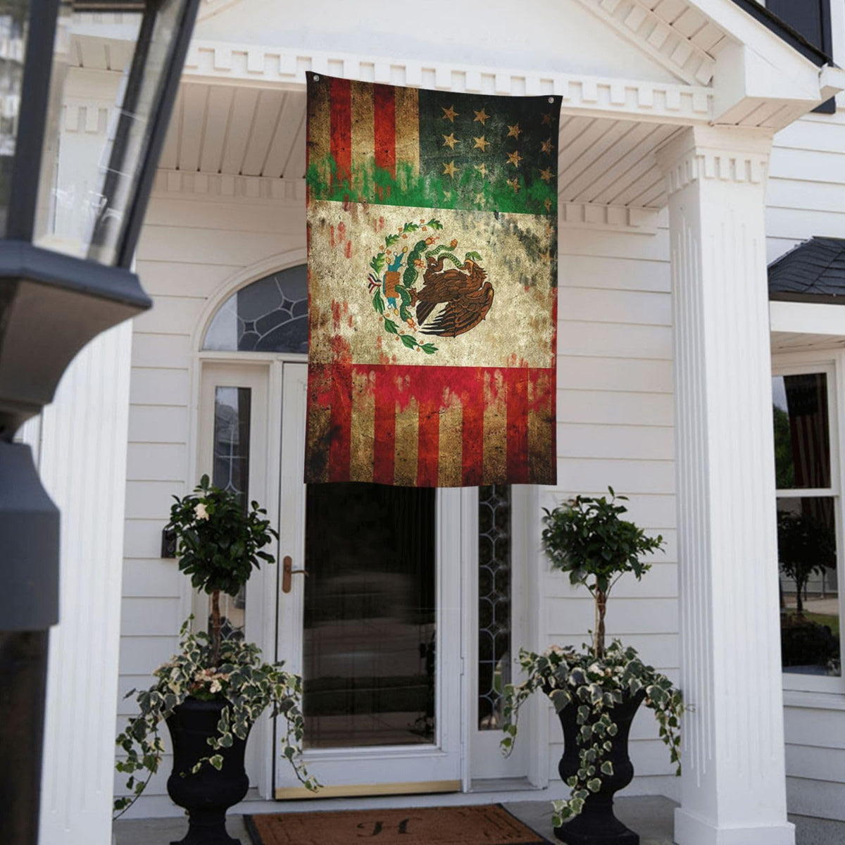 Canower flag two-face design shows patterns on both sides