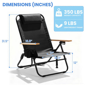 Canpsky folding lightweight camping chair ready for easy car trunk storage and transport