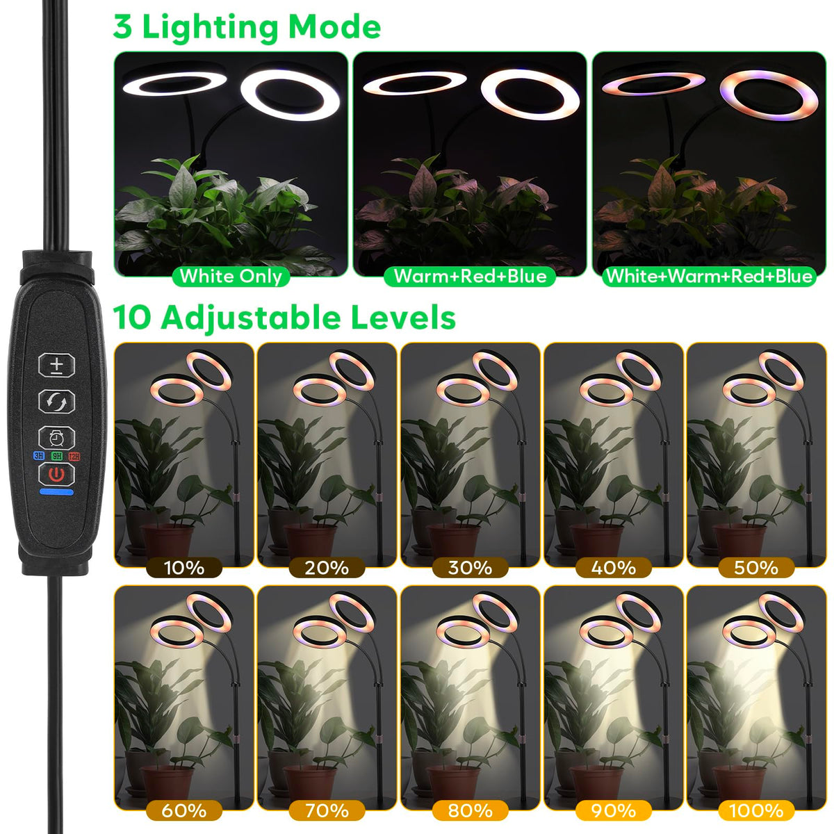 Flexible gooseneck on Canvage lamp allows precise light angle for targeted coverage.