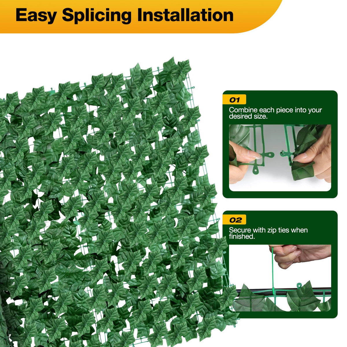 CAPBUDING fade-resistant ivy fence for outdoor decor with maintenance-free charm.