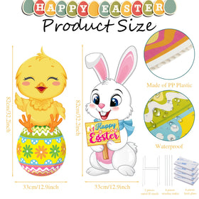 Capoda chick yard sign with Easter eggs adds festive charm to garden