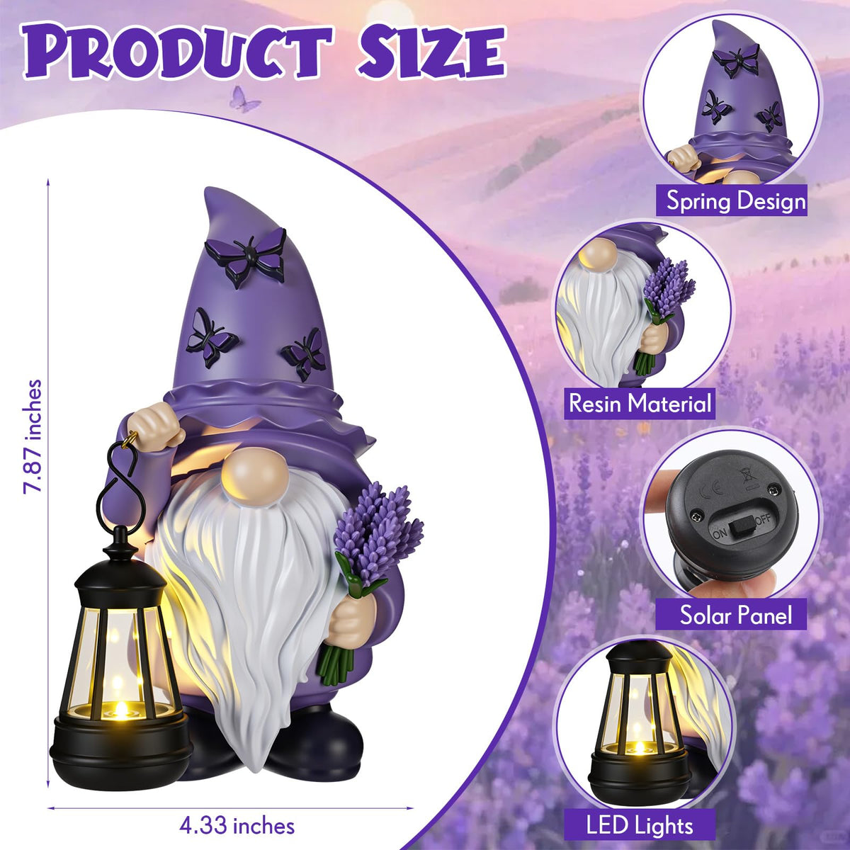 Capoda hand-painted resin gnome withstands outdoor weather with UV protection.