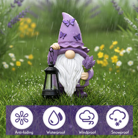 Capoda gnome outdoor statue brightens garden or patio spaces.