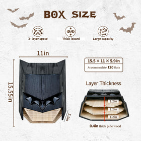 Capruzad Caped Hero bat house mounted at 12–20 feet for best exposure.