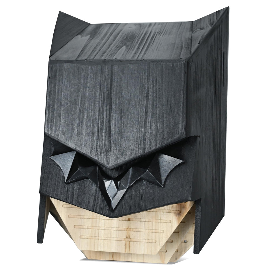 Capruzad Caped Hero bat house front view, attracting bats for natural pest control.
