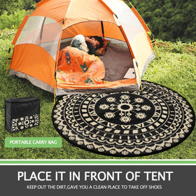 Capslpad easy-clean outdoor rug beige, hose rinse after outdoor entertaining.