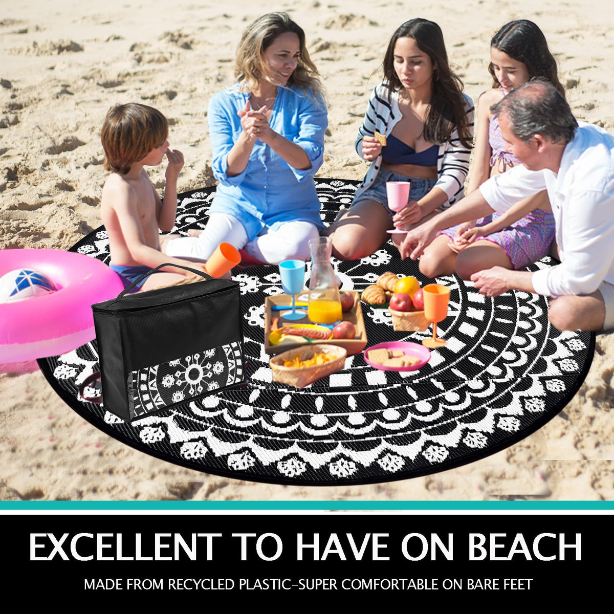 Capslpad easy-clean outdoor rug protects floors from dirt.