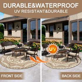 Capslpad patio balcony deck rug enhancing outdoor spaces with floral design.