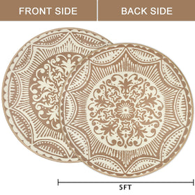 Capslpad reversible outdoor rug front and back color view for two looks.