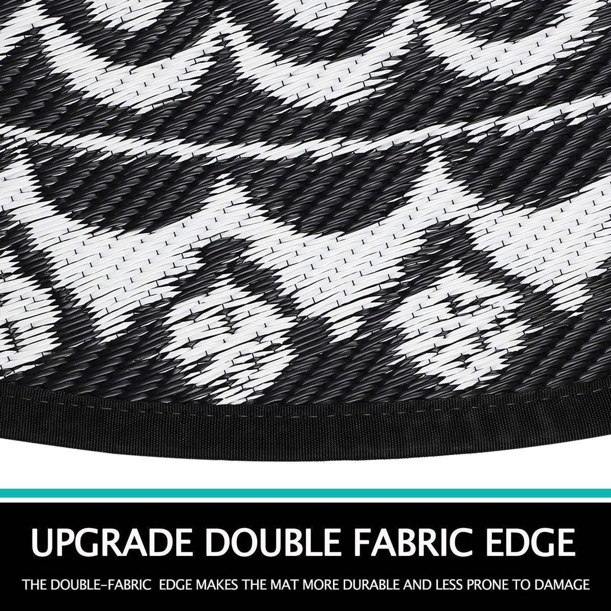 Capslpad UV-resistant circle rug preserves color over time.