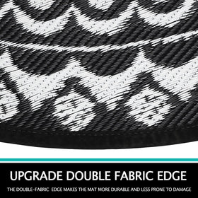 Capslpad UV-resistant circle rug preserves color over time.