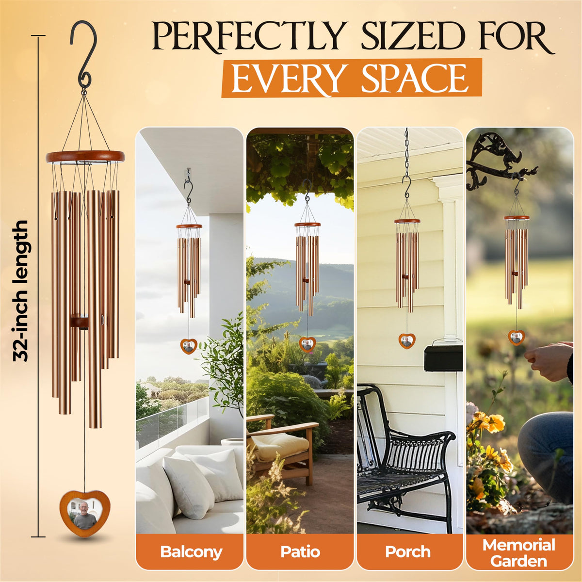 Captain Decor condolence wind chimes evoke thoughtful remembrance