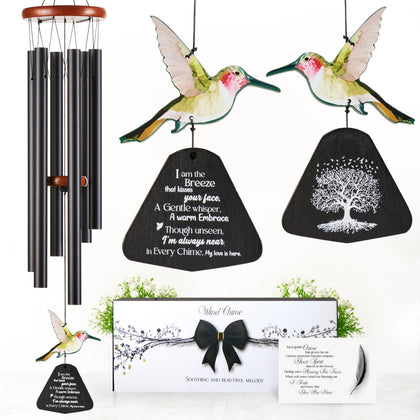 Captain Decor hummingbird memorial wind chime outdoors enhances garden remembrance