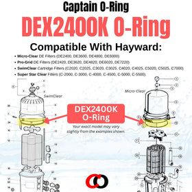 Captain O-Ring DEX2400K installed on Hayward filter top
