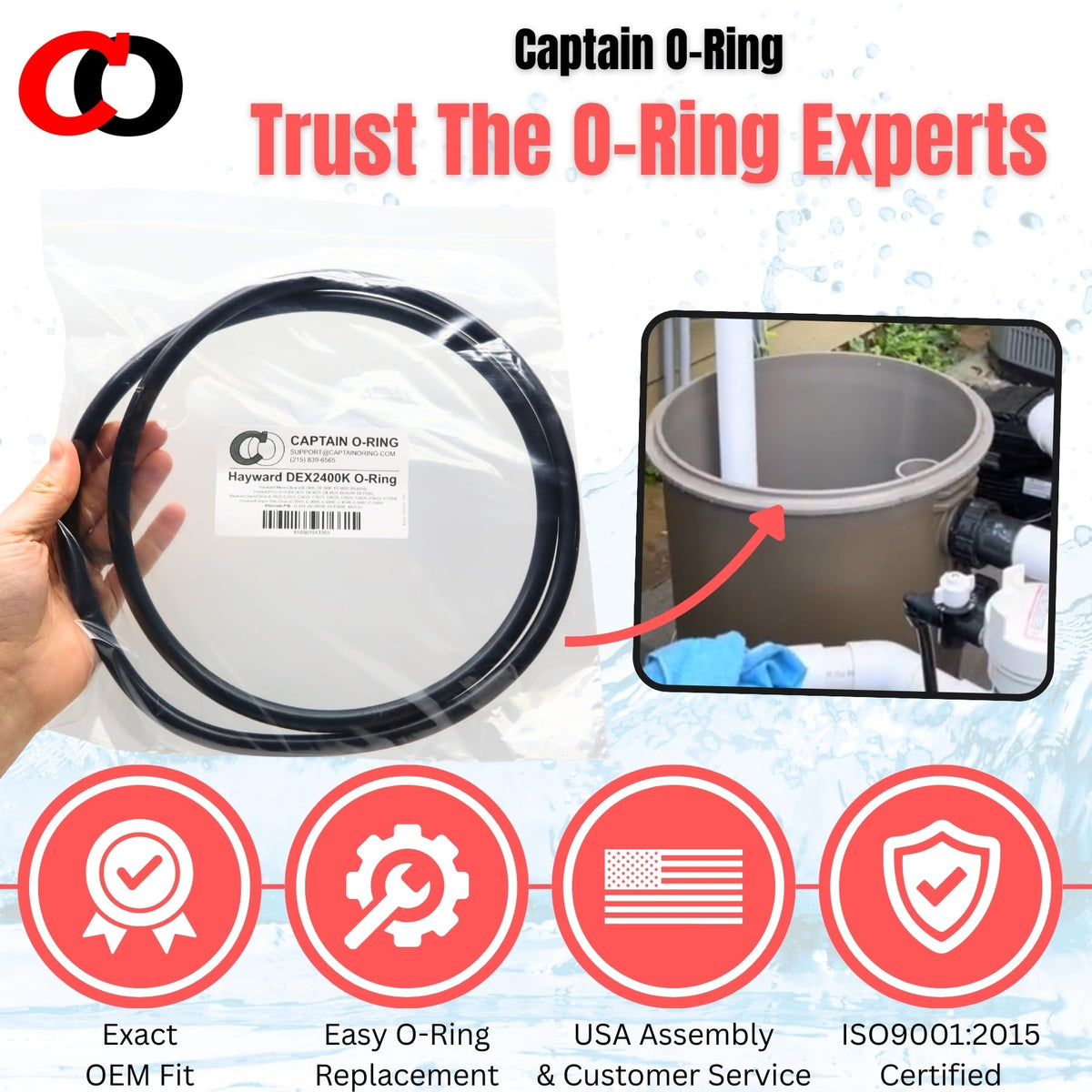 Captain O-Ring DEX2400K packaging and components